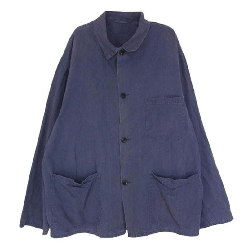 COMOLI コモリ 23SS X01-01016 COTTON DRILL WORK JACKET コットン ドリル ワーク ジャケット 長袖 シャツ ネイビー系 3【中古】