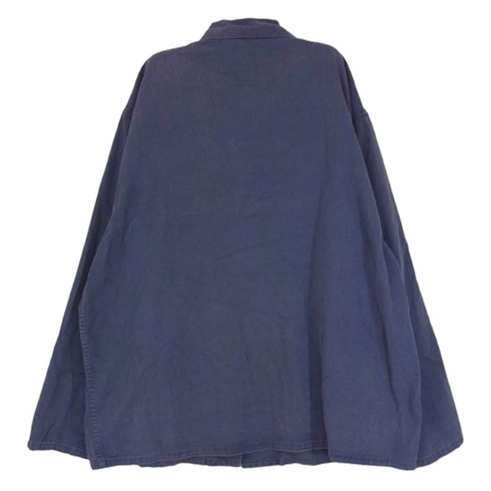 COMOLI コモリ 23SS X01-01016 COTTON DRILL WORK JACKET コットン ドリル ワーク ジャケット 長袖 シャツ ネイビー系 3【中古】