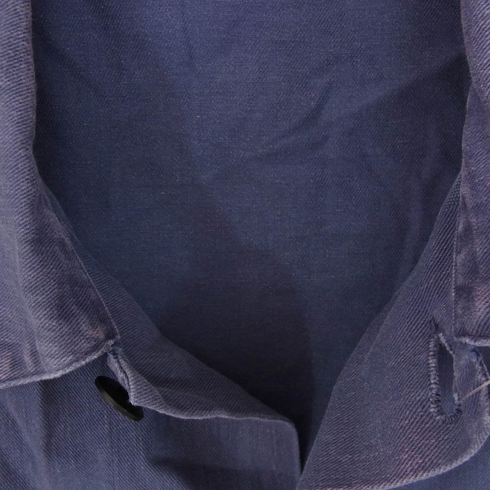 COMOLI コモリ 23SS X01-01016 COTTON DRILL WORK JACKET コットン ドリル ワーク ジャケット 長袖 シャツ ネイビー系 3【中古】