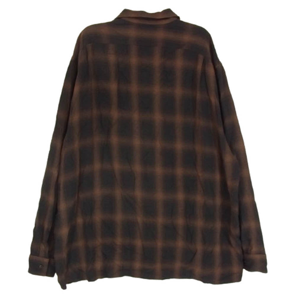 24ss COMOLIコモリ　レーヨンチェックシャツ オンブレ　3 comoli COMOLI (コモリ) レーヨンチェック オープンカラーシャツ