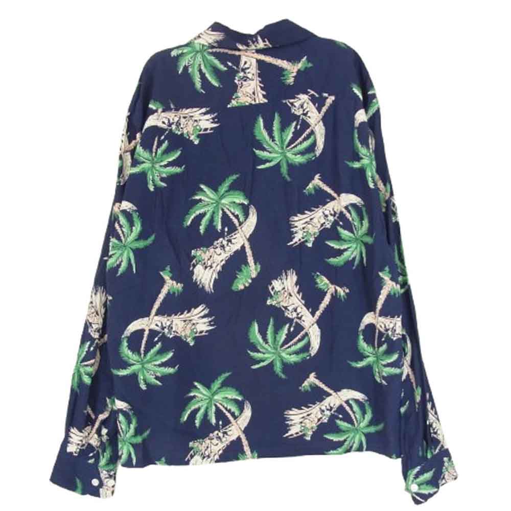 東洋エンタープライズ DK29238 DUKE KAHANAMOKU SPECIAL EDITION DERBY デューク カハナモク スペシャル エディション レーヨン ハワイアン アロハ 長袖 シャツ ネイビー系 M【中古】