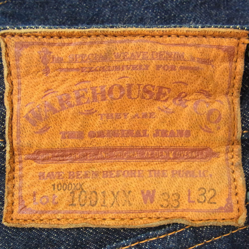 WAREHOUSE ウエアハウス 1954年 ピンクセルビッチ モデル ボタンフライ デニム パンツ インディゴブルー系 33【中古】