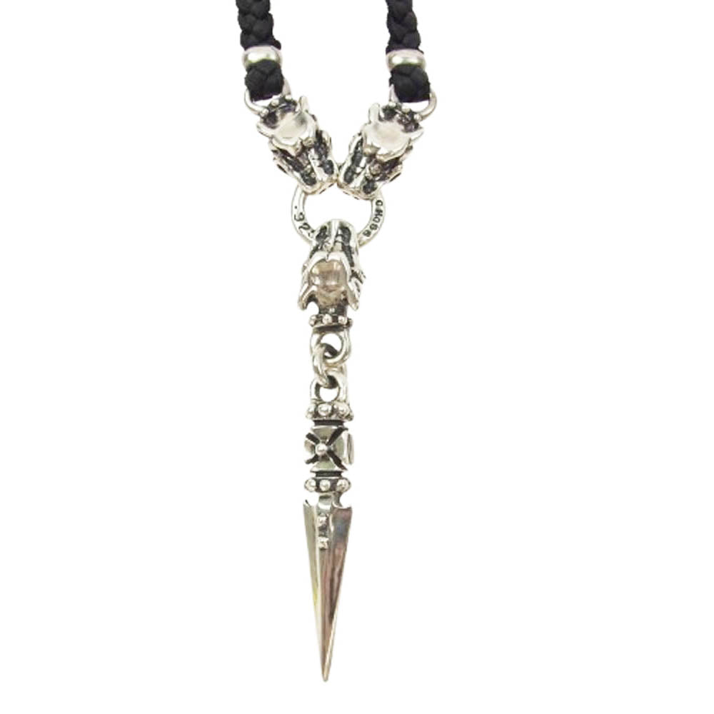 TRAVIS WALKER トラヴィスワーカー KCS056 販売証明カード付属 Dagger w/3 Gargoyles w/Braided Leather Necklace ダガー 3ガーゴイル ブレイドレザー ネックレス シルバー系【中古】