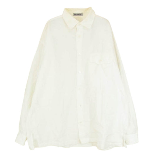 ISSEY MIYAKE イッセイミヤケ 銀タグ ポケット付 長袖 シャツ ホワイト系 サイズ表記無【中古】