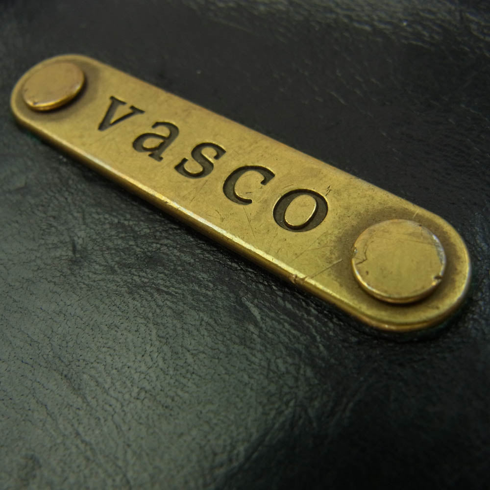 VASCO ヴァスコ バケッタレザー がま口 コイン ケース ブラス トチカン カスタム品 ブラック系【中古】