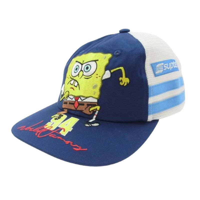 Supreme シュプリーム 25SS × SpongeBob SquarePants Jeff Hamilton Mesh Back 6-Panel スポンジボブ メッシュ キャップ ホワイト系 ブルー系【極上美品】【中古】