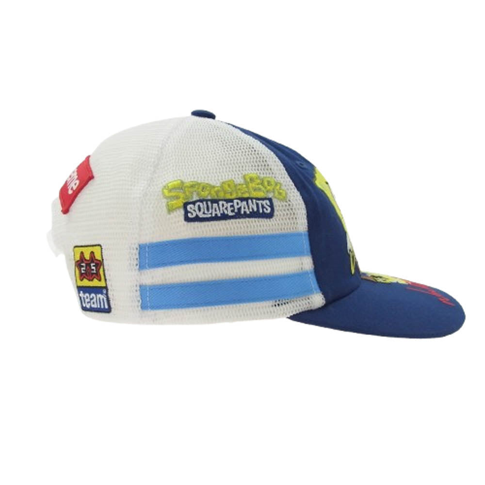 Supreme シュプリーム 25SS × SpongeBob SquarePants Jeff Hamilton Mesh Back 6-Panel スポンジボブ メッシュ キャップ ホワイト系 ブルー系【極上美品】【中古】
