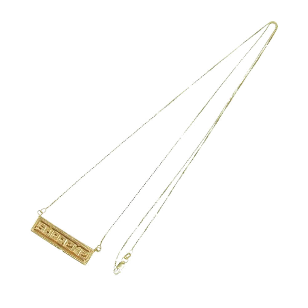 Supreme シュプリーム 20SS Name Plate 14K Gold Pendant ロゴ プレート ゴールド ネックレス ペンダント 7.00g ゴールド系【中古】