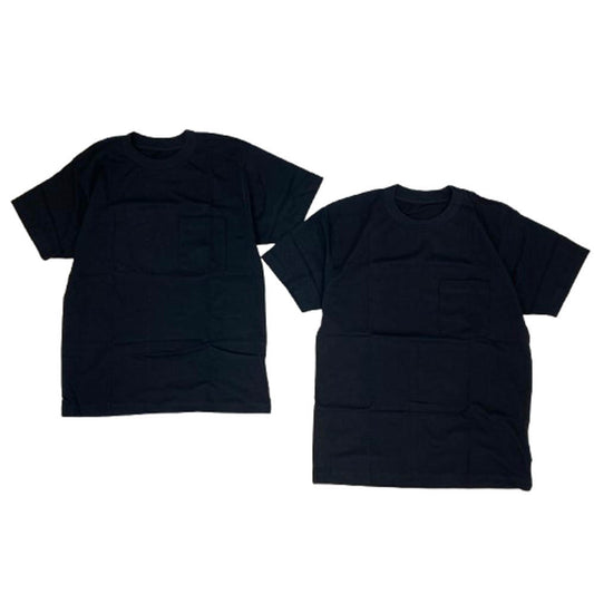 MINEDENIM マインデニム 22AW PCT-601-99-M2-2 USA製 Los Angeles Apparel 2PACK 2パック 6.0ozヘビーコームドコットン ポケット 半袖 Tシャツ ブラック系 M【中古】