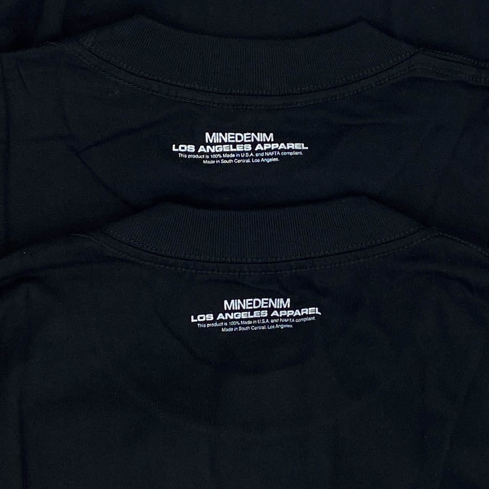 MINEDENIM マインデニム 22AW PCT-601-99-M2-2 USA製 Los Angeles Apparel 2PACK 2パック 6.0ozヘビーコームドコットン ポケット 半袖 Tシャツ ブラック系 M【中古】
