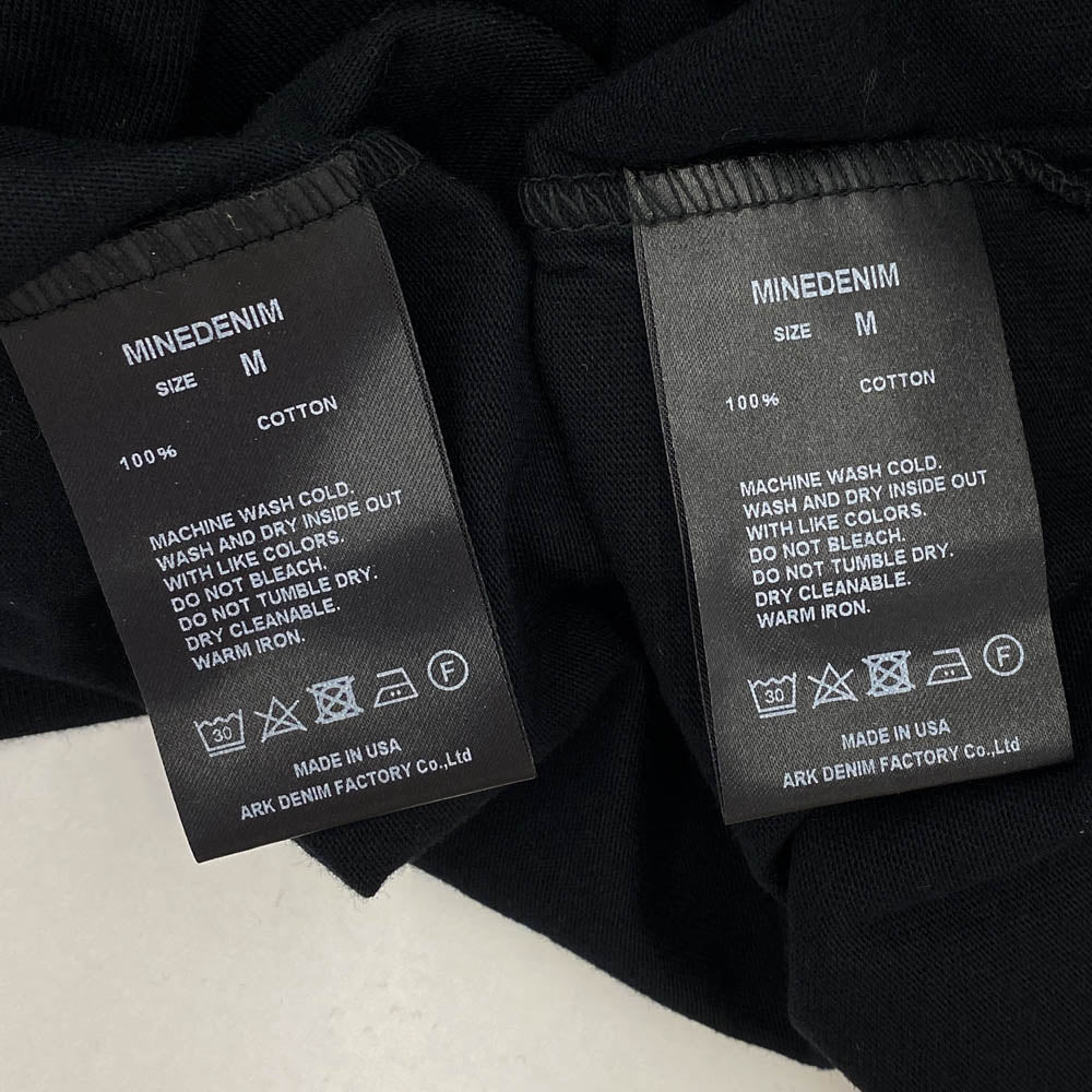 MINEDENIM マインデニム 22AW PCT-601-99-M2-2 USA製 Los Angeles Apparel 2PACK 2パック 6.0ozヘビーコームドコットン ポケット 半袖 Tシャツ ブラック系 M【中古】