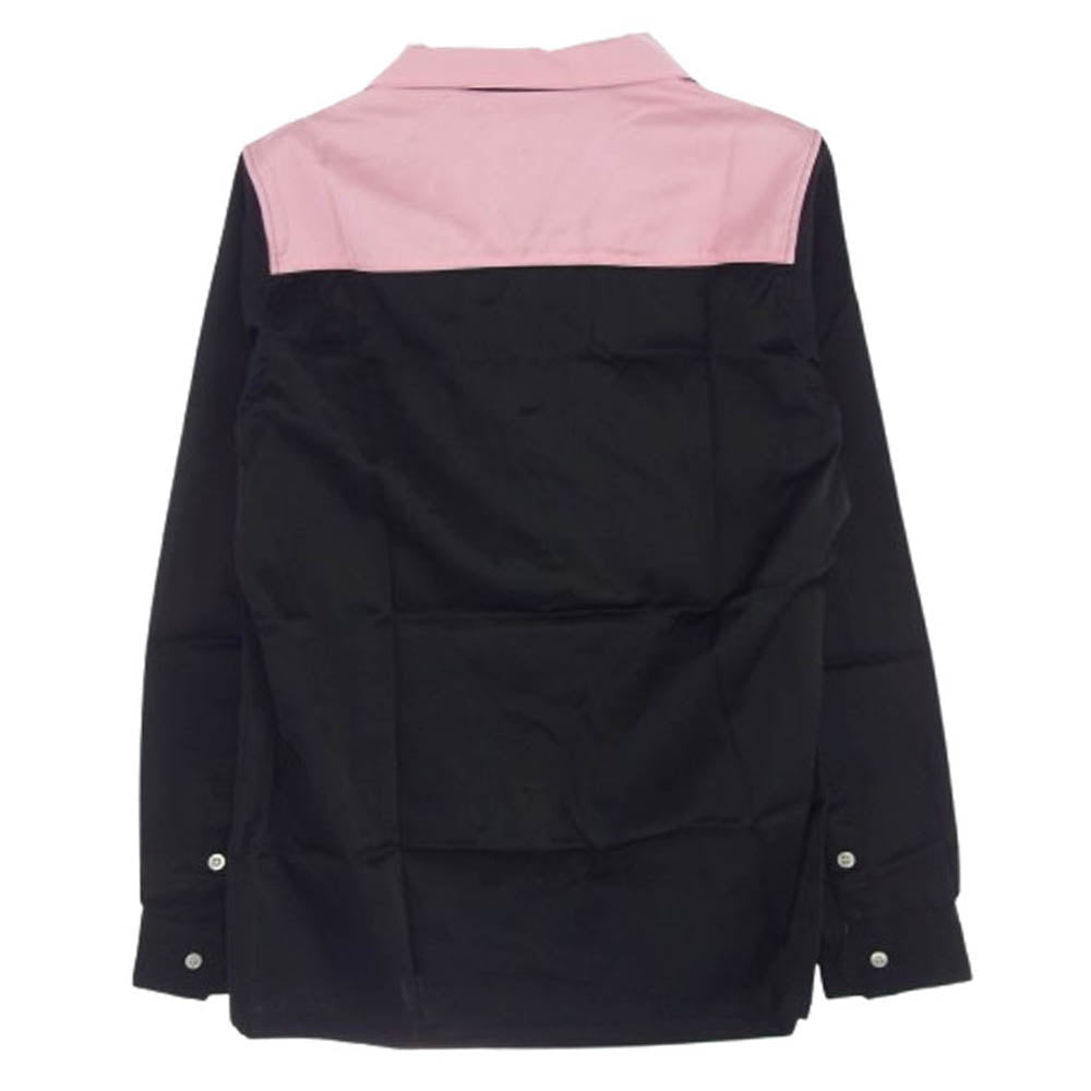 WTAPS ダブルタップス 111LTDT-SHM05 SWINGER LS SHIRT RACO TWILL ロゴ刺繍 オープンカラー レーヨン 長袖 ボーリング シャツ ブラック系 ピンク系 S【美品】【中古】