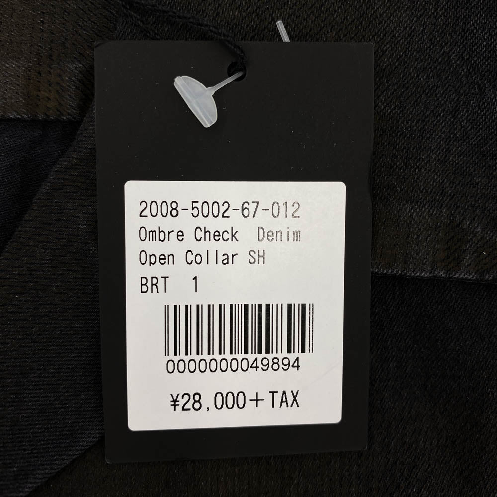 MINEDENIM マインデニム 2008-5002-67-012 OMBRE CHECK DENIM OPEN COLLAR SH オンブレ チェック オープンカラー 長袖 シャツ ブラウン系 ネイビー系 1【中古】