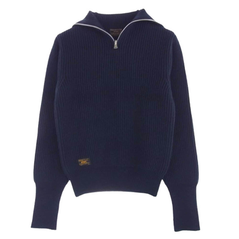 WTAPS ダブルタップス 16AW 162MADT-KNM03 COMMANDER SWEATER WOOL コマンダー セーター ウール ハーフジップ ニット ダークネイビー系 2【極上美品】【中古】
