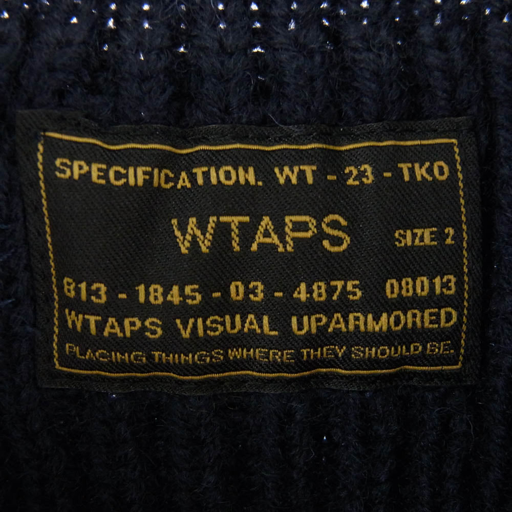 WTAPS ダブルタップス 16AW 162MADT-KNM03 COMMANDER SWEATER WOOL コマンダー セーター ウール ハーフジップ ニット ダークネイビー系 2【極上美品】【中古】