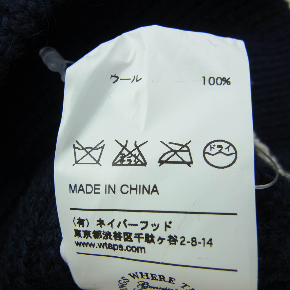 WTAPS ダブルタップス 16AW 162MADT-KNM03 COMMANDER SWEATER WOOL コマンダー セーター ウール ハーフジップ ニット ダークネイビー系 2【極上美品】【中古】