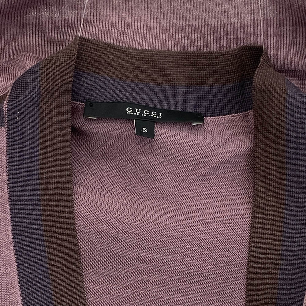 GUCCI グッチ 337506 Z5286 シルク100％ カーディガン パープル系 S【中古】