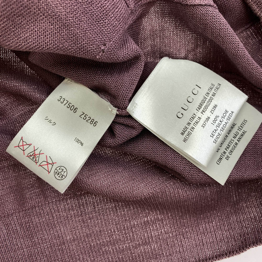 GUCCI グッチ 337506 Z5286 シルク100％ カーディガン パープル系 S【中古】