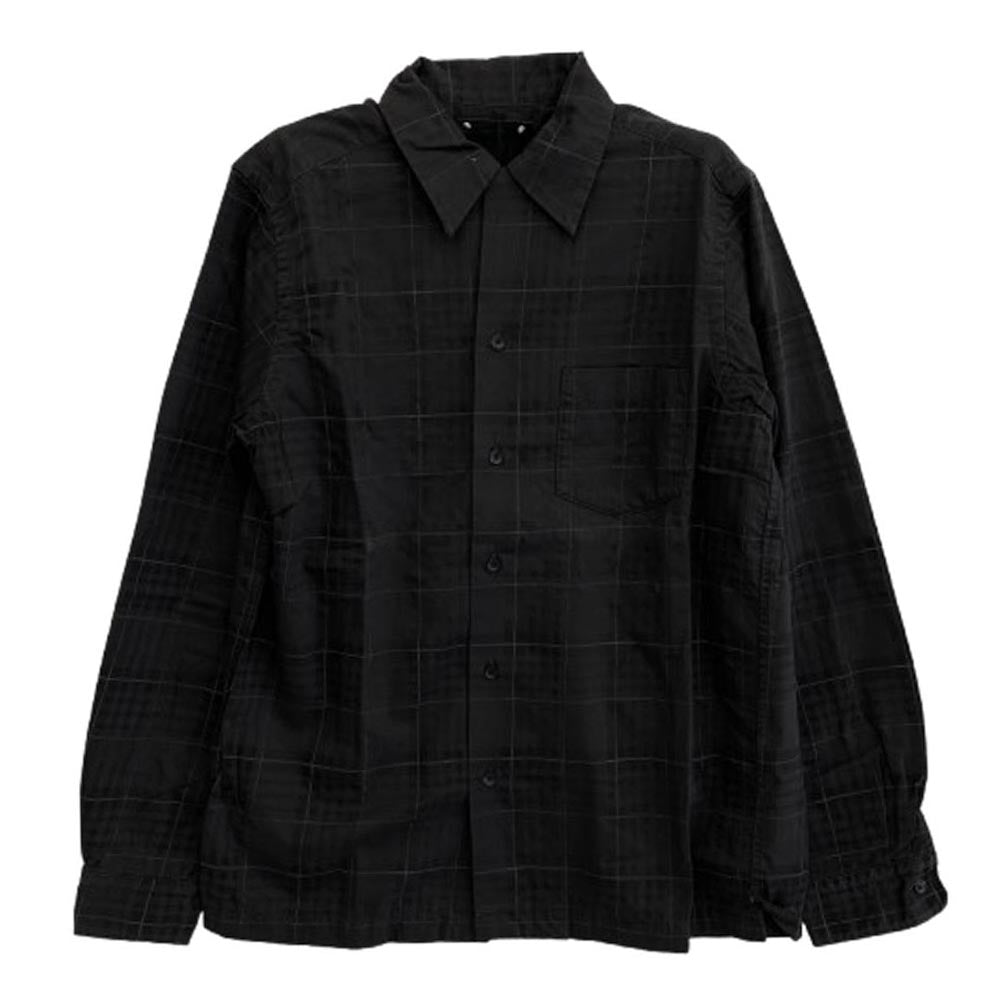 MINEDENIM マインデニム 2103-5002-77-012 OP CHECK DENIM OPEN COLLAR SH オープンカラー チェック 長袖 シャツ ダークブラウン系 1【中古】