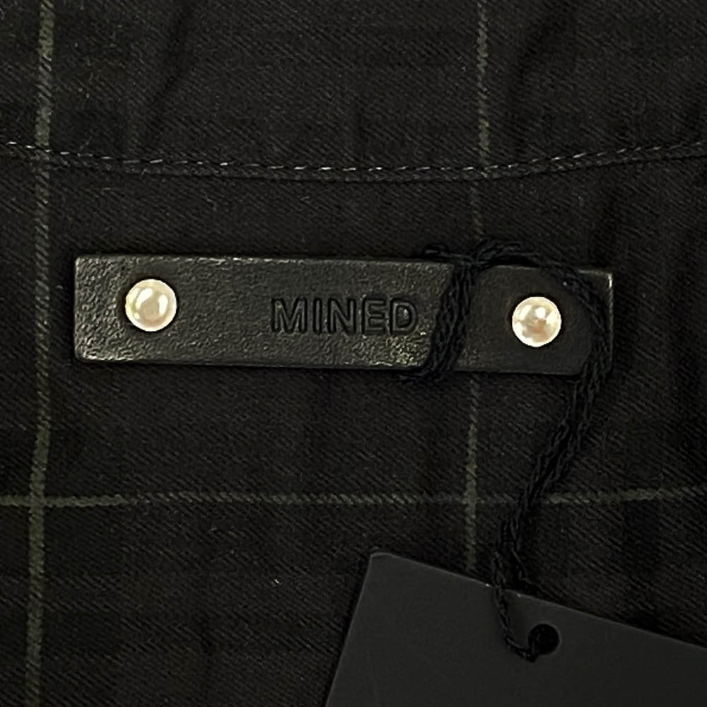 MINEDENIM マインデニム 2103-5002-77-012 OP CHECK DENIM OPEN COLLAR SH オープンカラー チェック 長袖 シャツ ダークブラウン系 1【中古】