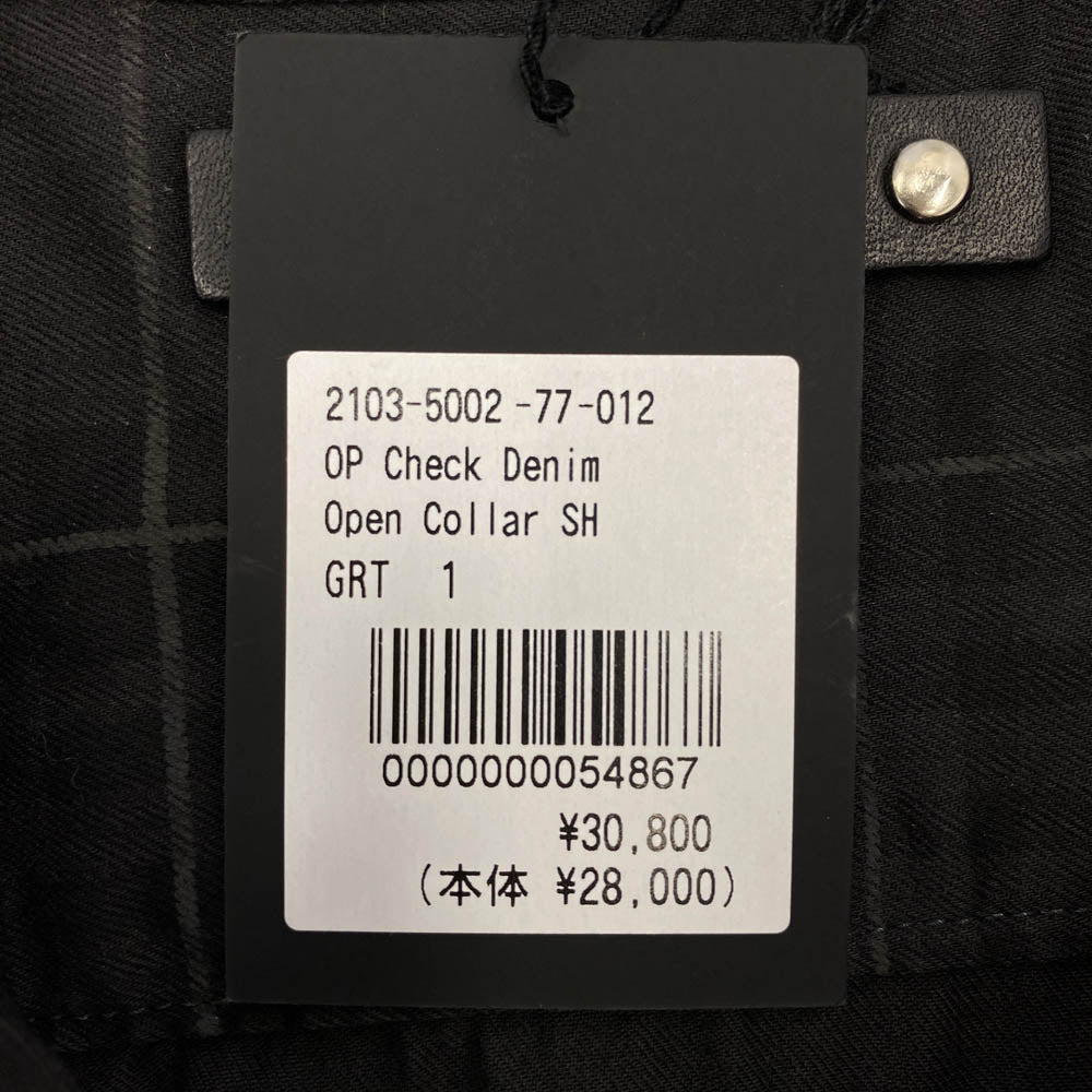 MINEDENIM マインデニム 2103-5002-77-012 OP CHECK DENIM OPEN COLLAR SH オープンカラー チェック 長袖 シャツ ダークブラウン系 1【中古】