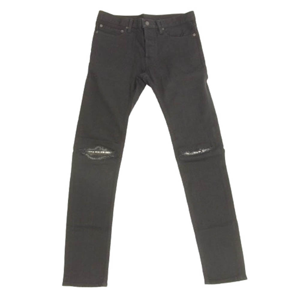 MINEDENIM マインデニム 2011-1001-96-302 KSL S.Slim STR 5pocket OWS 5ポケット ダメージ加工 ブラックデニム スーパースリム パンツ ジーンズ ブラック系 7【中古】
