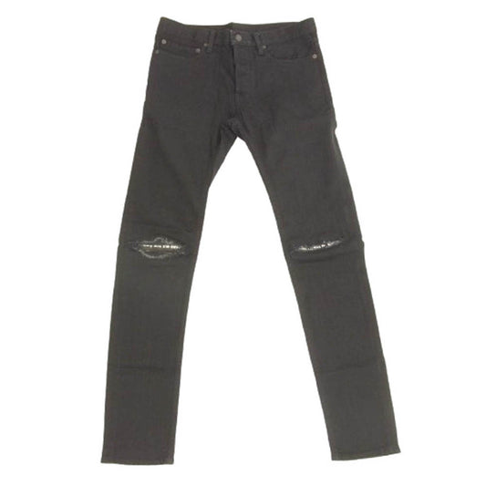 MINEDENIM マインデニム 2011-1001-96-302 KSL S.Slim STR 5pocket OWS 5ポケット ダメージ加工 ブラックデニム スーパースリム パンツ ジーンズ ブラック系 7【中古】