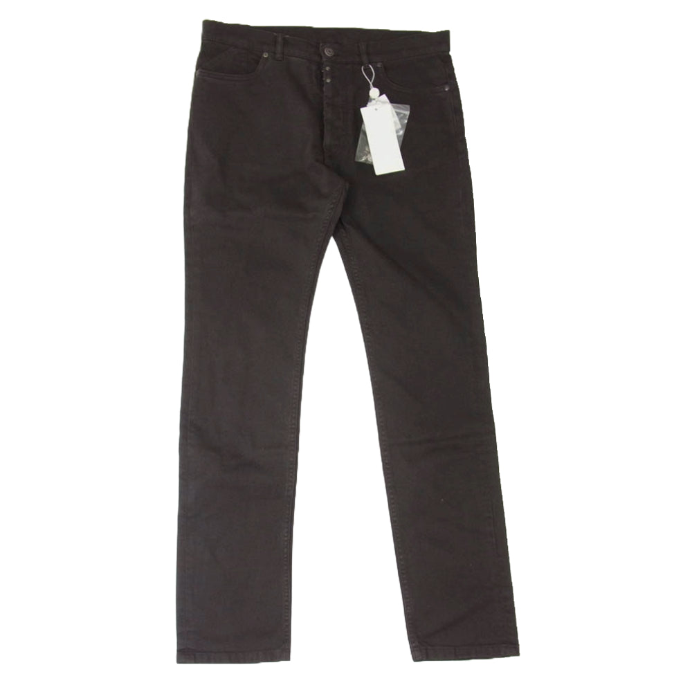 MAISON MARTIN MARGIELA メゾンマルタンマルジェラ 14AW S50LA0063 S30439 10ライン 四つタグ ボタンフライ スリムフィット デニムパンツ ブラウン系 48【中古】