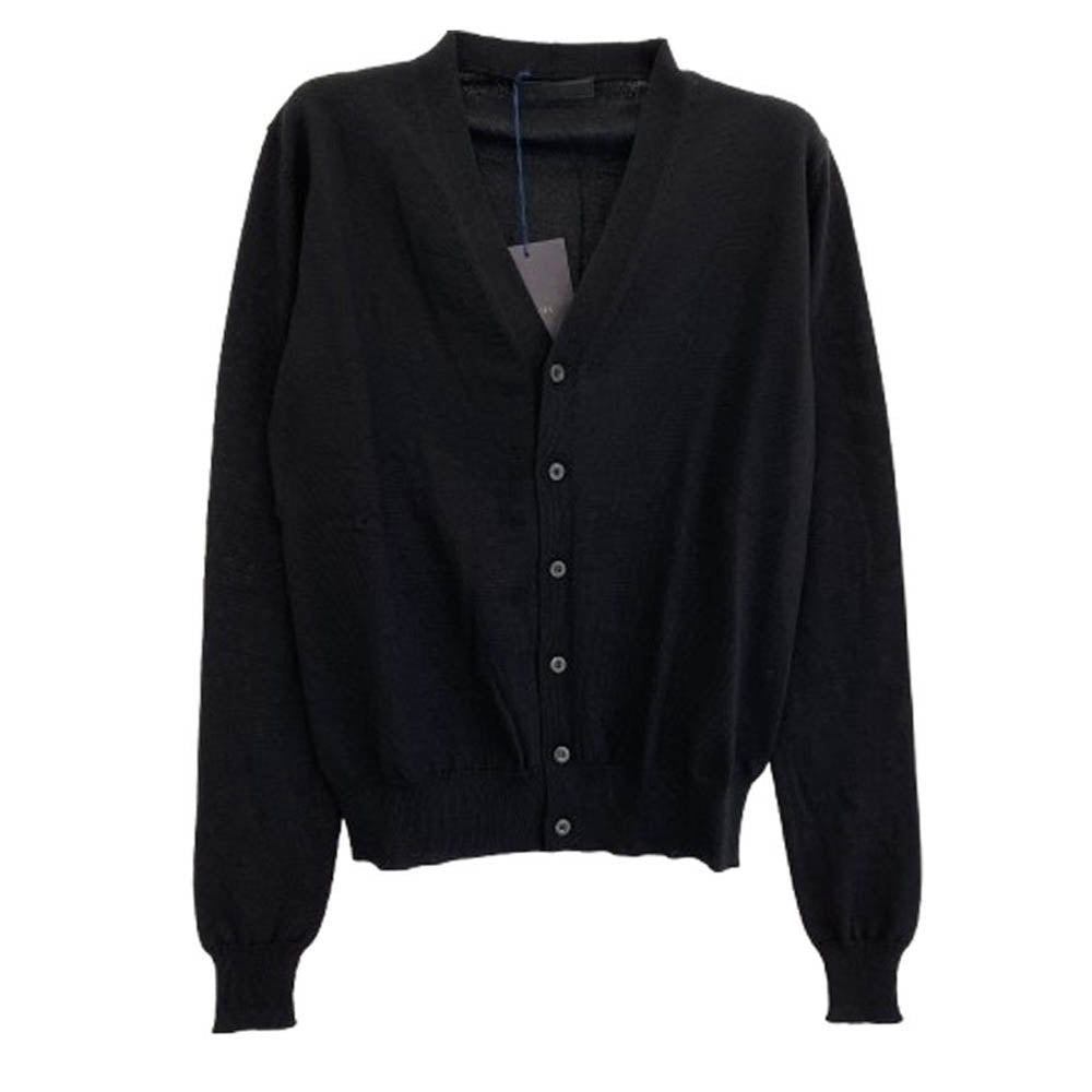 美品 PRADA プラダ 23AW ウール カーディガン グレー 46 M 薄手 PRADA/プラダ】人気◇ウール カシミヤ ニット カーディガン