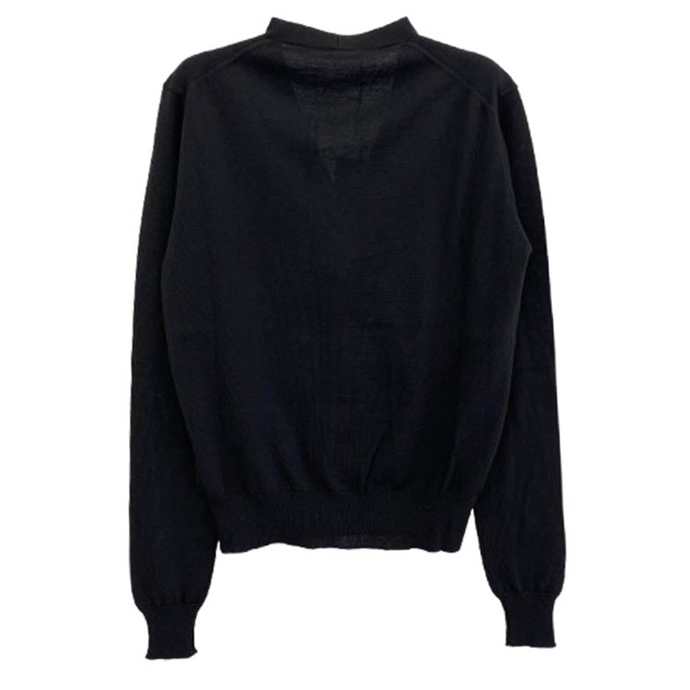 PRADA プラダ DNA437 バージンウール カーディガン ブラック系 44【新古品】【未使用】【中古】