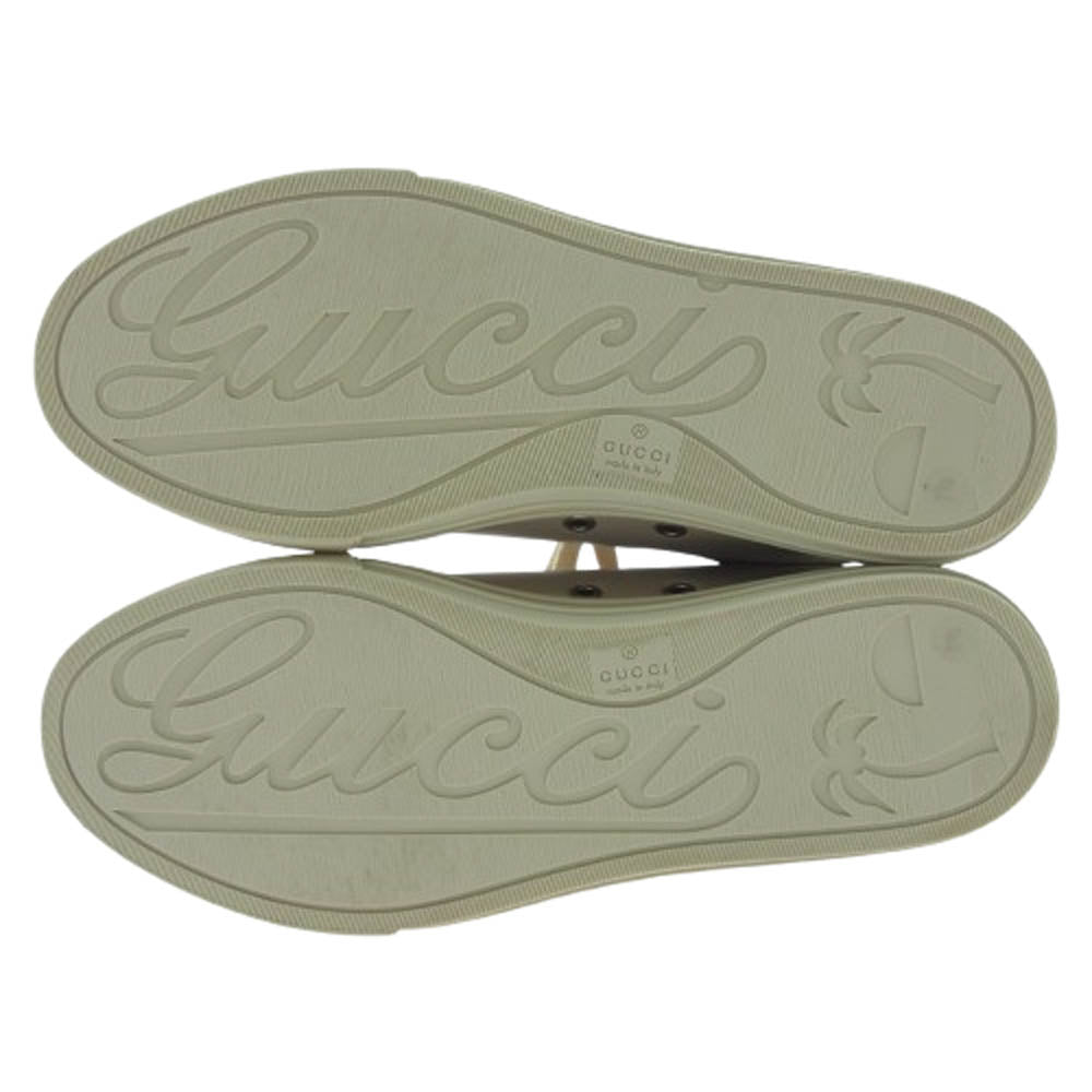 GUCCI グッチ 423300 ハイカット レザー スニーカー ベージュ系 7.5【美品】【中古】