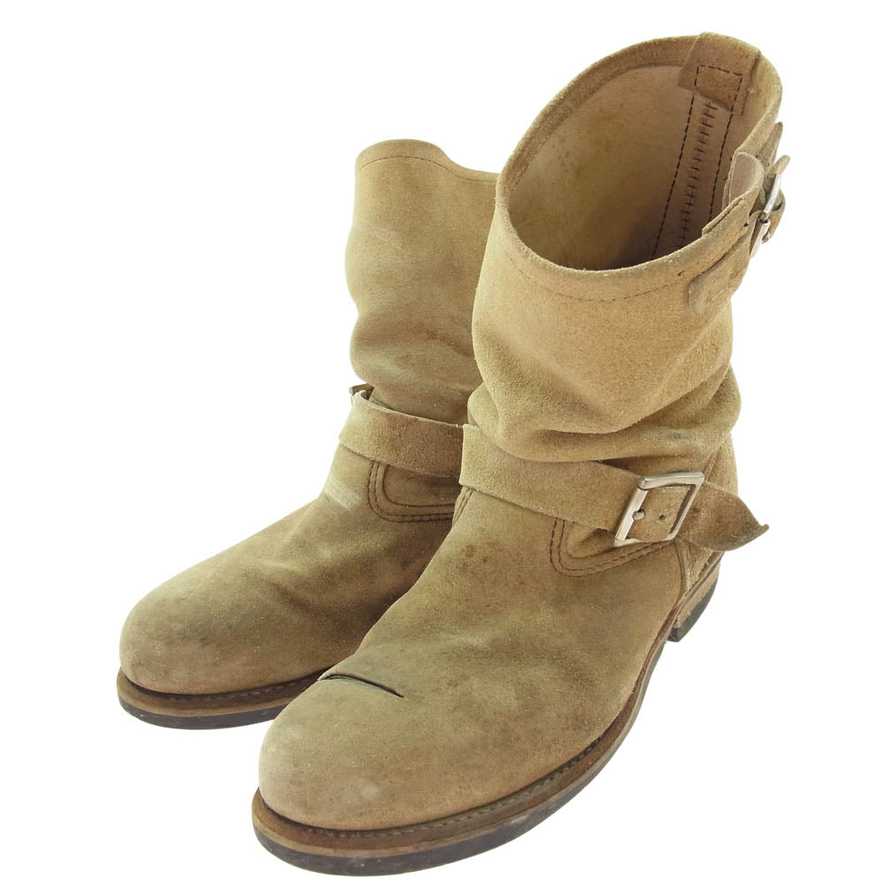RED WING レッドウィング 8268 USA製 スチールトゥ スエード エンジニアブーツ ライトブラウン系 41【中古】