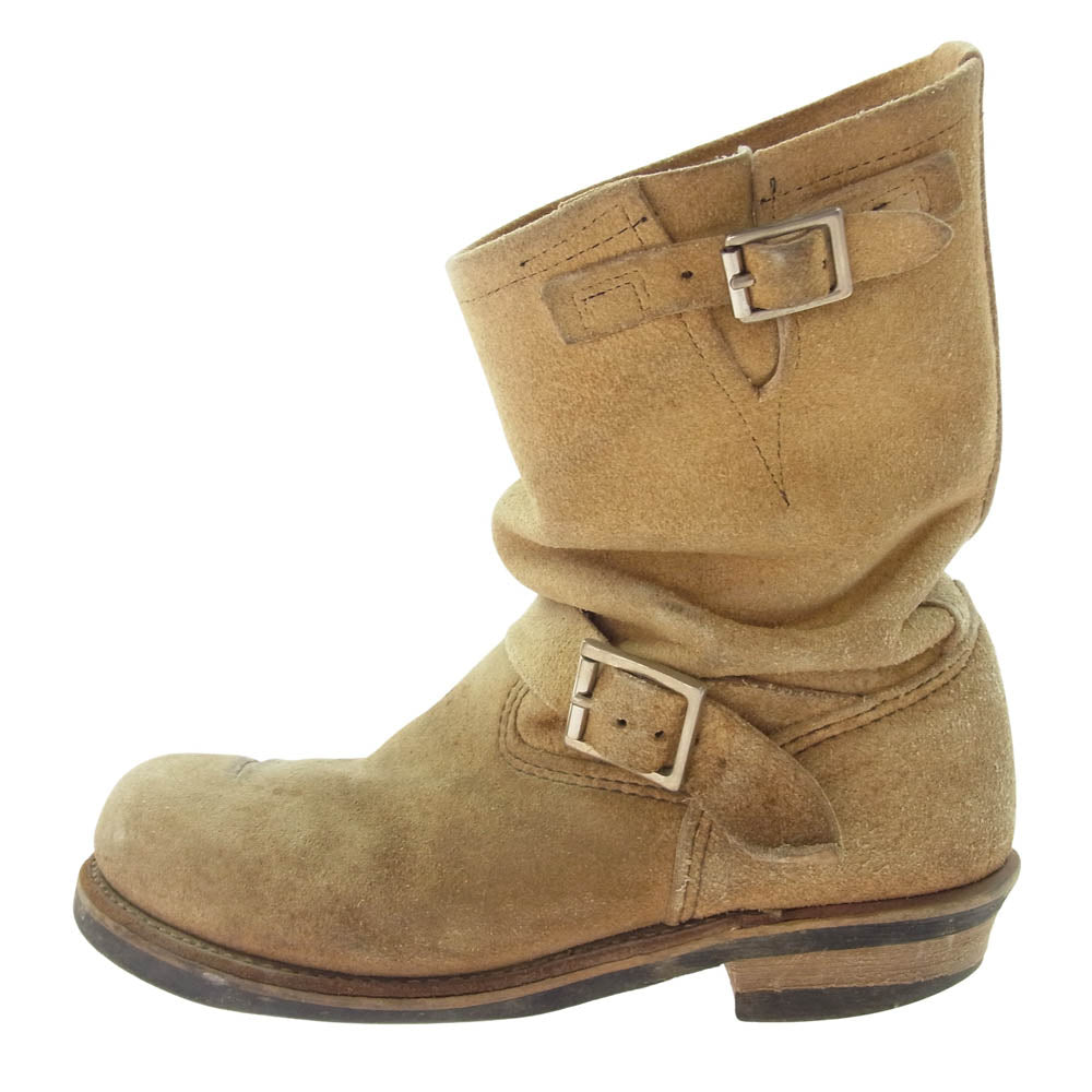 RED WING レッドウィング 8268 USA製 スチールトゥ スエード エンジニアブーツ ライトブラウン系 41【中古】