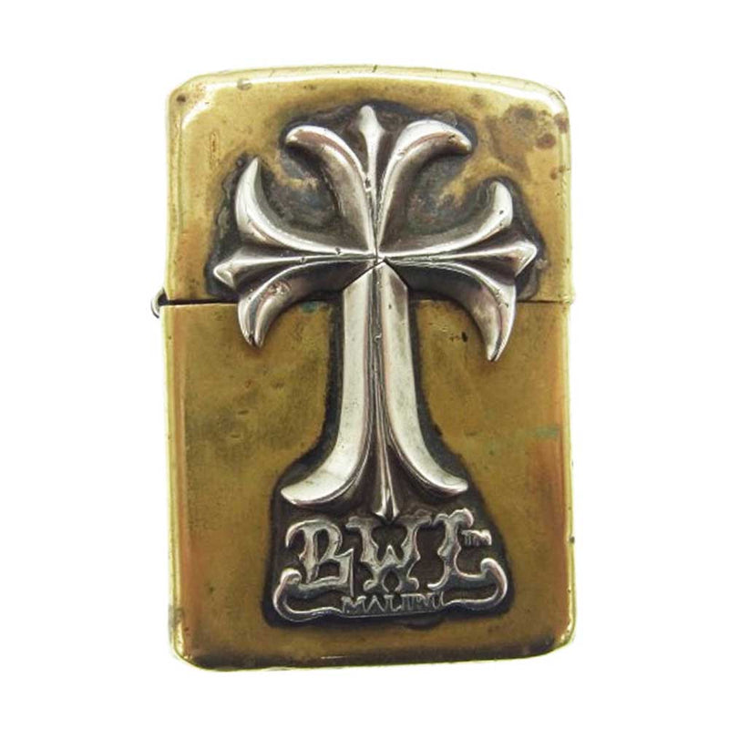 BILL WALL LEATHER ビルウォールレザー ZIPPO クロスデザイン ジッポライター ゴールド系【中古】