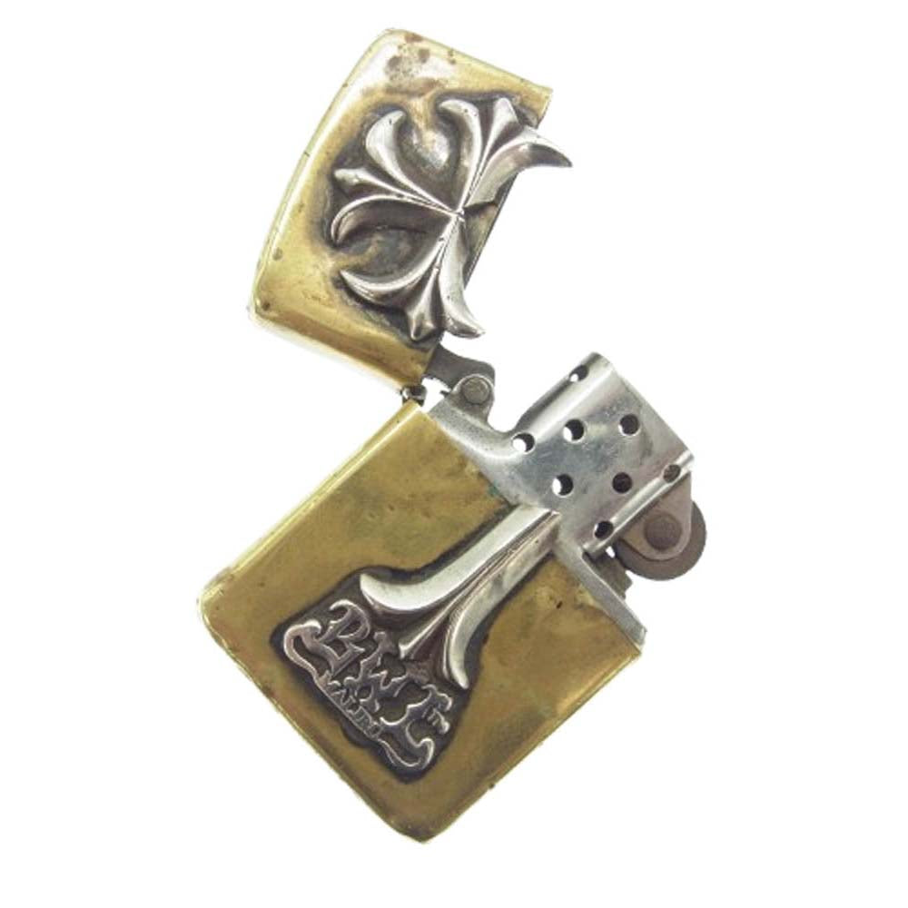BILL WALL LEATHER ビルウォールレザー ZIPPO クロスデザイン ジッポライター ゴールド系【中古】