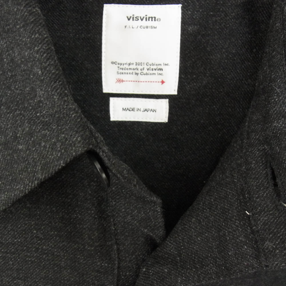 VISVIM ビズビム 18AW 0118205011021 DEAD-BALL ERA P.O. SHIRT デッドボール エラ プルオーバー 七分袖 シャツ ブラック系 1【中古】