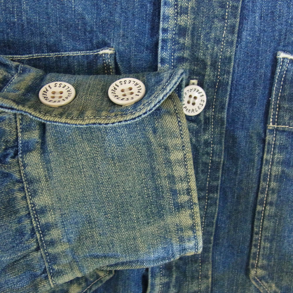 VISVIM ビズビム 18AW 0118205007003 ALPHA P.O. SHIRT L/S DRY DENIM FLAGSHIP STORE EXCLUSIVE アルファ デニム シャツ インディゴブルー系 1【中古】