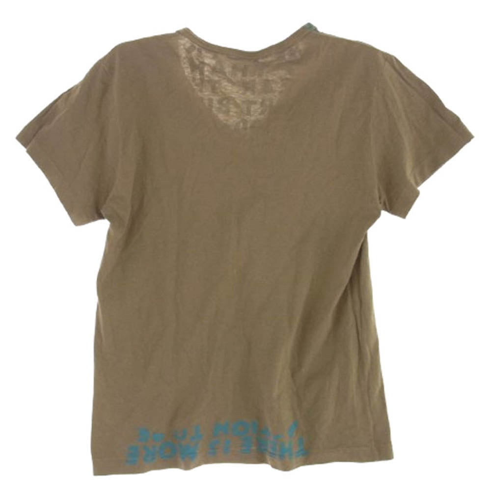MAISON MARTIN MARGIELA メゾンマルタンマルジェラ 8AIDST000 ここのえタグ AIDS T-Shirt エイズ Vネック 半袖 Tシャツ カットソー ブラウン系 S【中古】