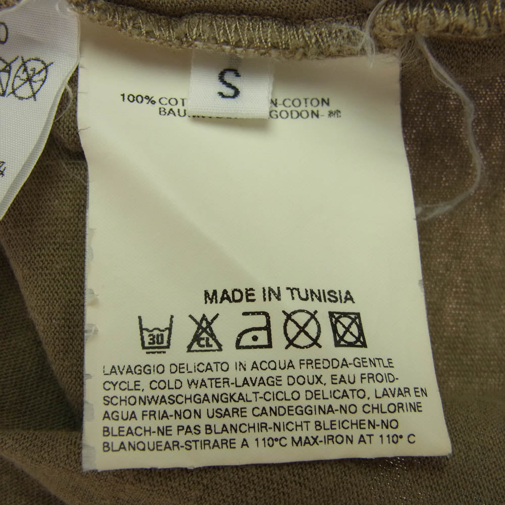 MAISON MARTIN MARGIELA メゾンマルタンマルジェラ 8AIDST000 ここのえタグ AIDS T-Shirt エイズ Vネック 半袖 Tシャツ カットソー ブラウン系 S【中古】