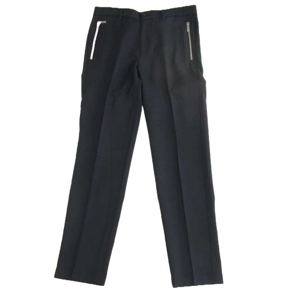 Emporio Armani エンポリオ・アルマーニ W1G620 W1227 イタリア製 ストレッチ素材 2B テーラードジャケット ジップポケット スラックスパンツ スーツ セットアップ ネイビー系 ジャケット46　パンツ44【中古】
