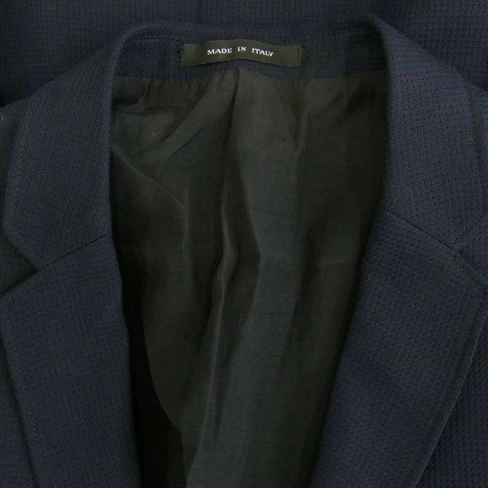 Emporio Armani エンポリオ・アルマーニ W1G620 W1227 イタリア製 ストレッチ素材 2B テーラードジャケット ジップポケット スラックスパンツ スーツ セットアップ ネイビー系 ジャケット46　パンツ44【中古】