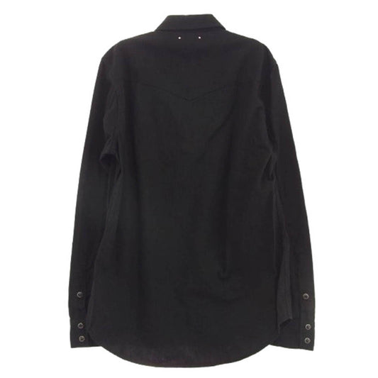 MINEDENIM マインデニム WST-501-91-013 5.5oz Western SH OWS ストレッチ素材 デニム ウエスタン 長袖 シャツ ブラック系 1【中古】