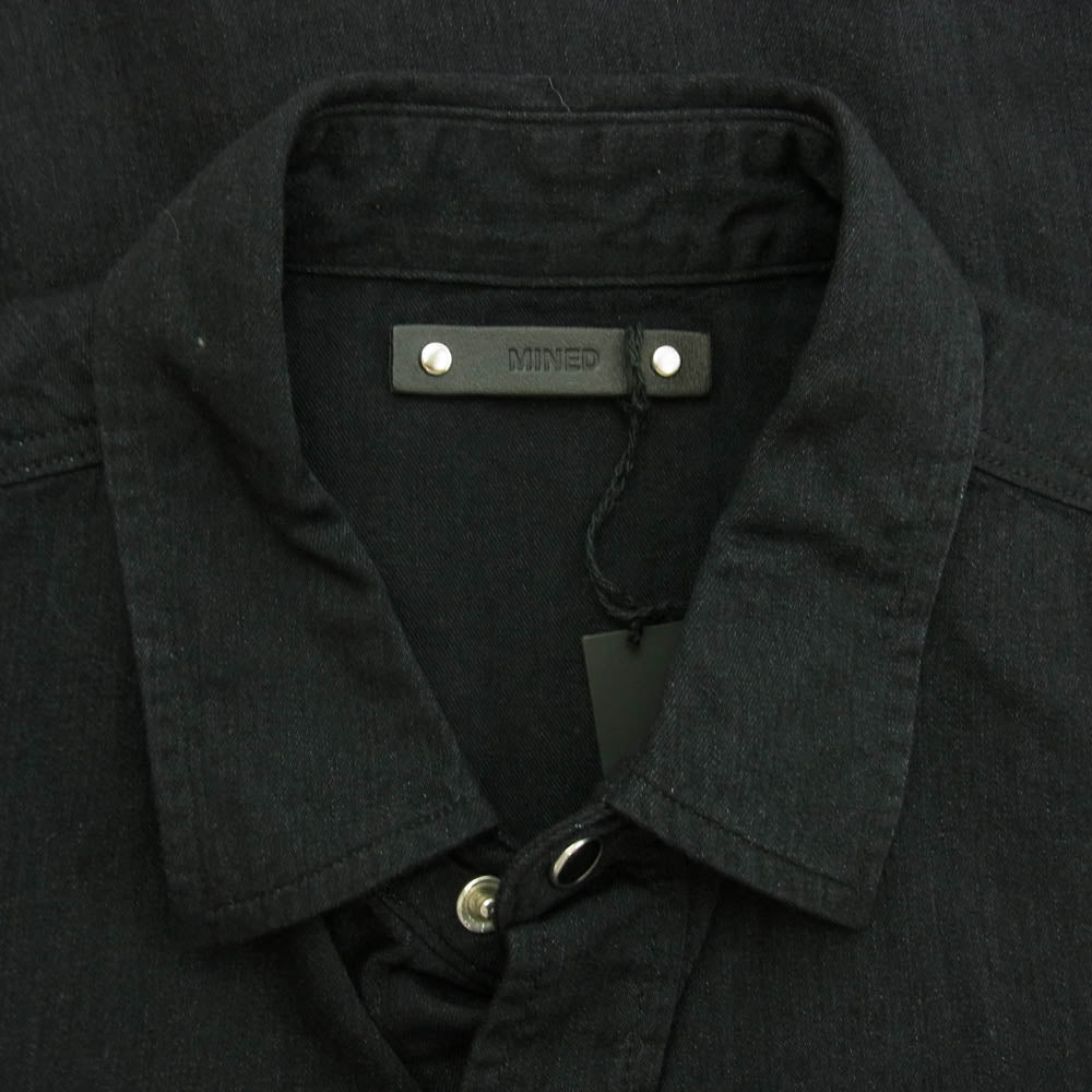 MINEDENIM マインデニム WST-501-91-013 5.5oz Western SH OWS ストレッチ素材 デニム ウエスタン 長袖 シャツ ブラック系 1【中古】