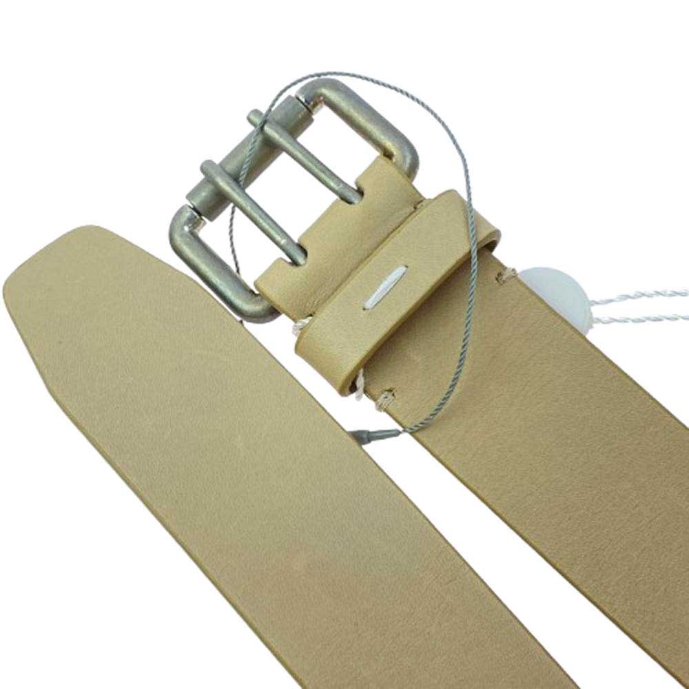 MAISON MARGIELA メゾンマルジェラ 20SS S55TP0119 11ライン LEATHER BELT エンボスロゴ レザー ベルト ベージュ系 95【美品】【中古】