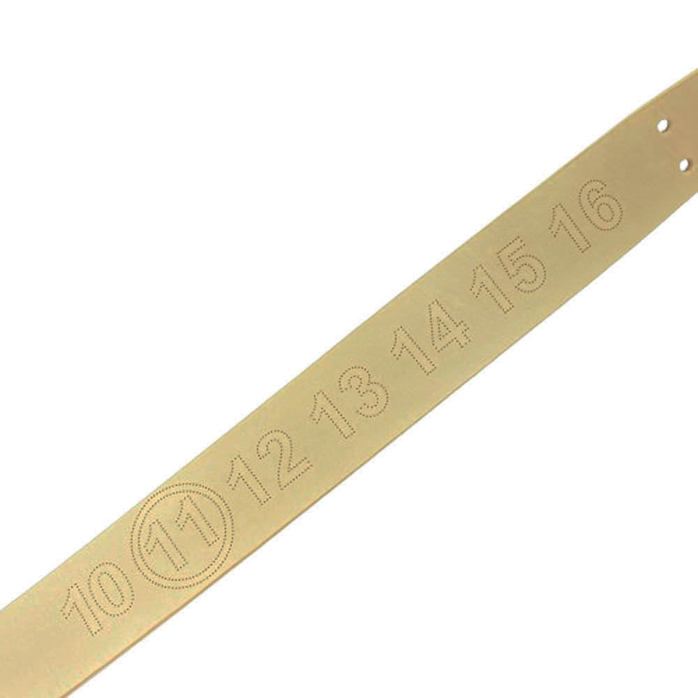 MAISON MARGIELA メゾンマルジェラ 20SS S55TP0119 11ライン LEATHER BELT エンボスロゴ レザー ベルト ベージュ系 95【美品】【中古】