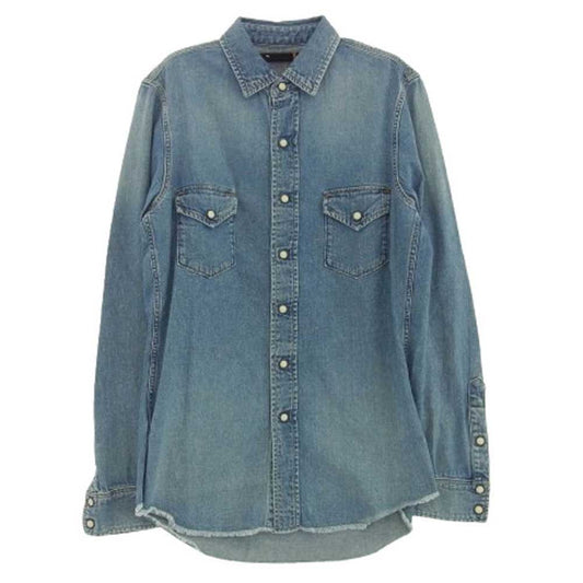MINEDENIM マインデニム WST-502-89-013 DENIM WESTERN SH USD (LUD) デニム ウエスタン 長袖 シャツ インディゴブルー系 1【中古】
