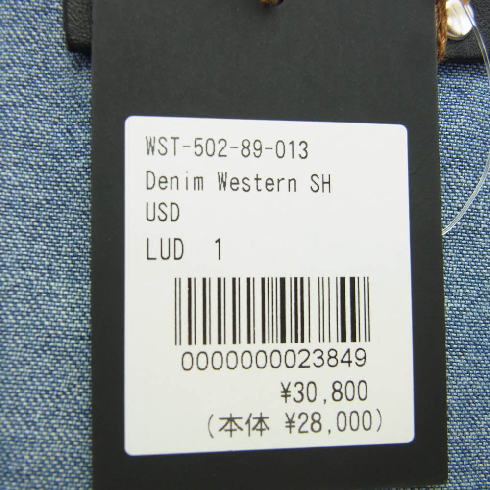 MINEDENIM マインデニム WST-502-89-013 DENIM WESTERN SH USD (LUD) デニム ウエスタン 長袖 シャツ インディゴブルー系 1【中古】