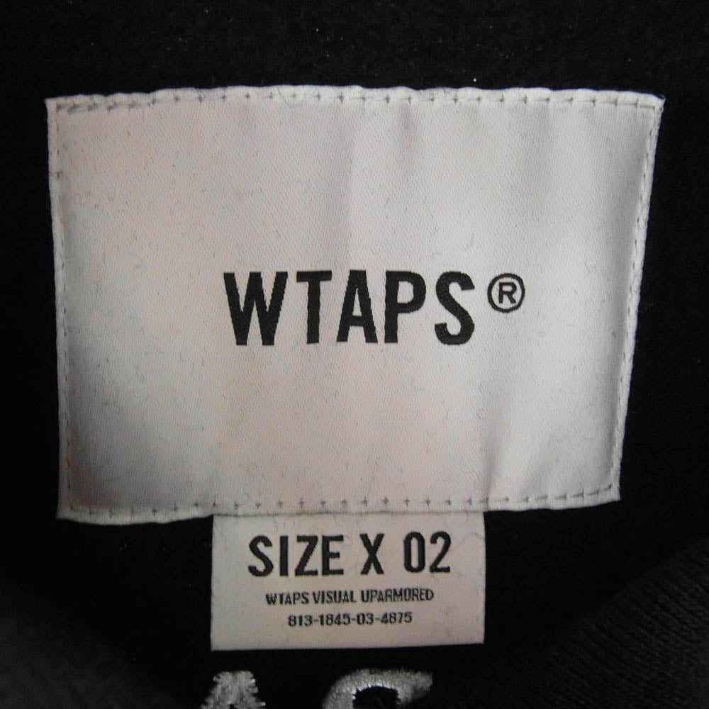 WTAPS ダブルタップス 23AW 232ATDT-CSM27 OBJ 06 / HOODY / COTTON CONTAINING バックロゴプリント プルオーバー パーカー フーディー ブラック系 2【中古】