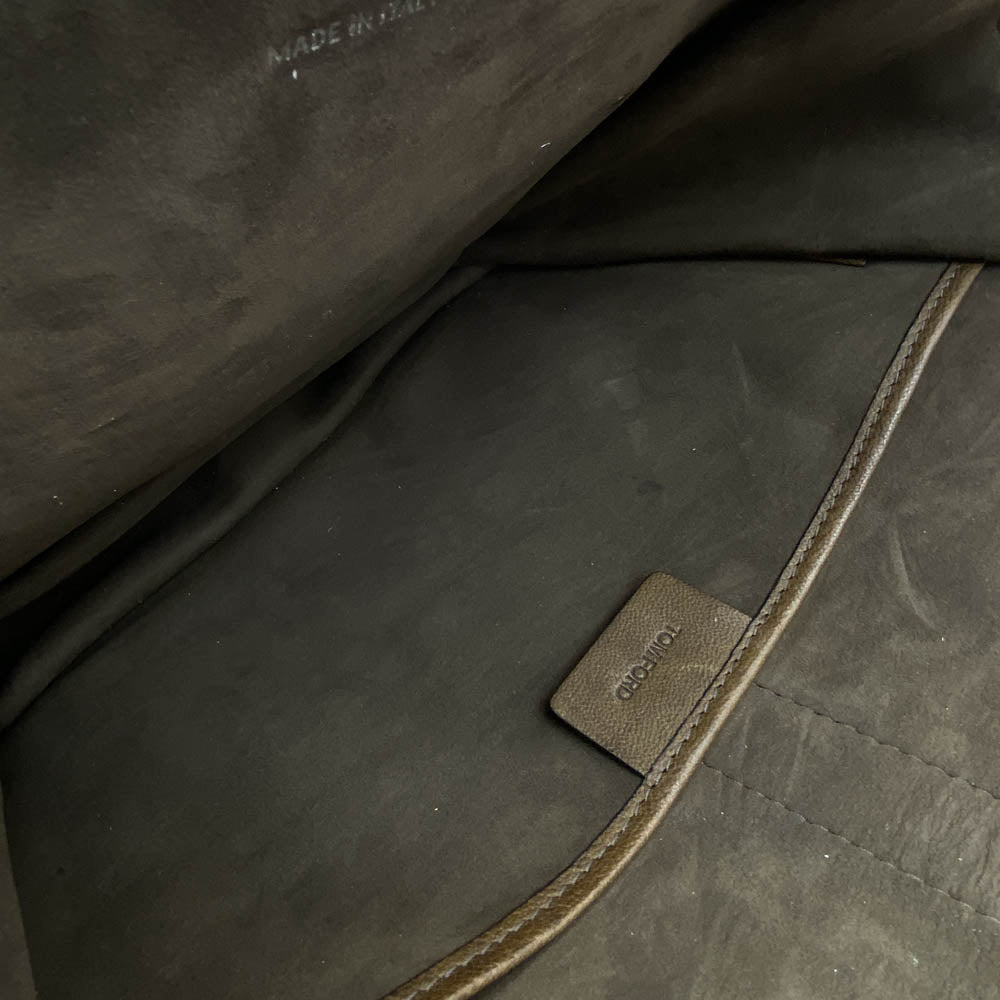 TOM FORD トムフォード レザー ショルダーバッグ メッセンジャーバッグ ブラウン系【中古】
