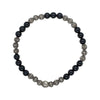 CHROME HEARTS クロムハーツ（原本無） 6mm BEAD クロスボール シルバーパーツ19個 オニキス ビーズ ブレスレット ブラック系 シルバー系【中古】